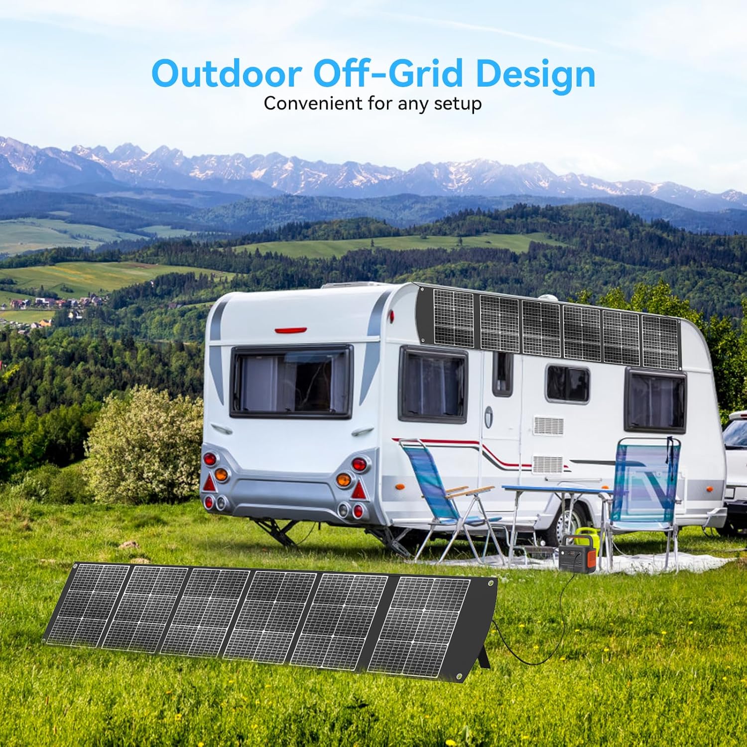 300W Foldable Solar Panel Suitcase MC4 Camping RV Charger