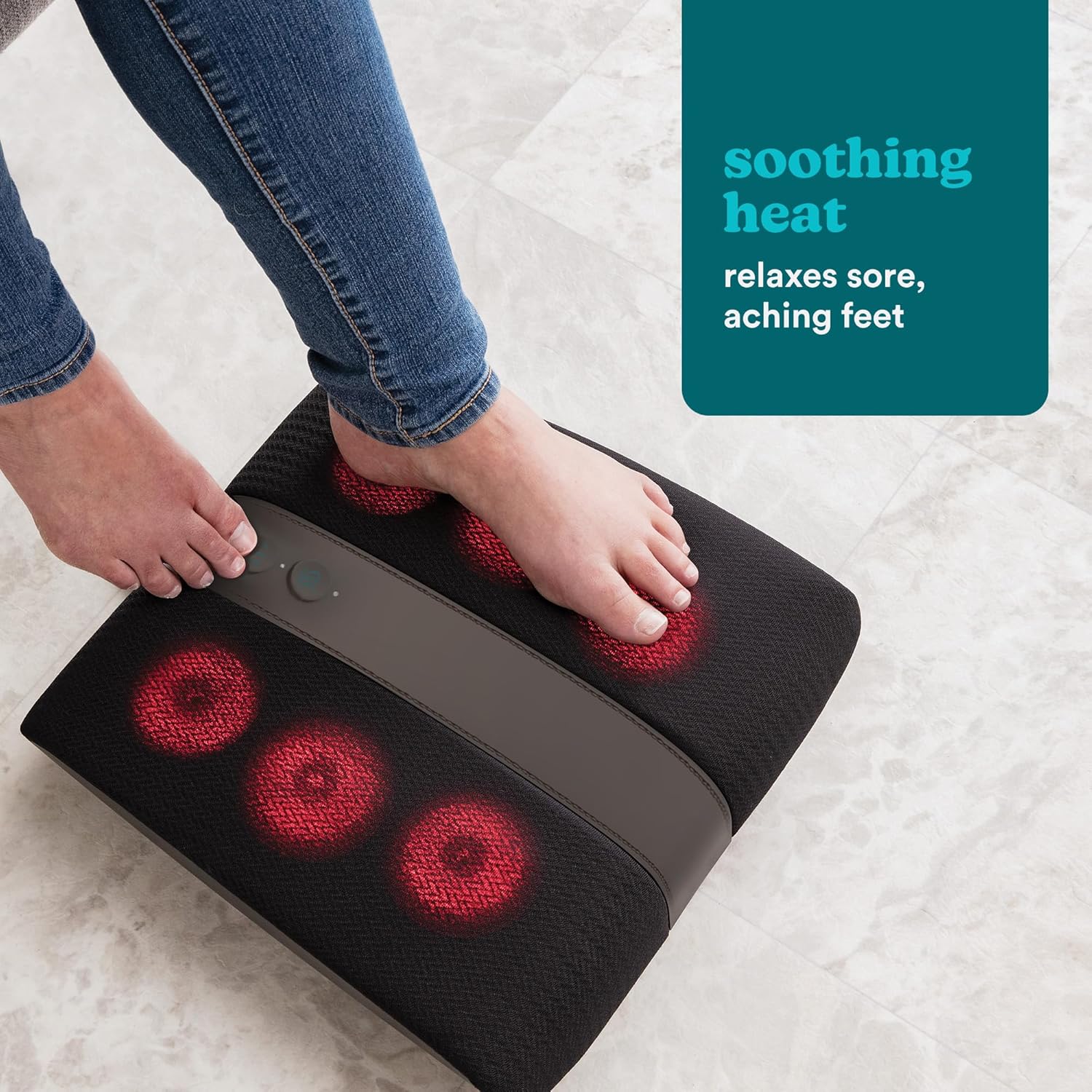 Shiatsu Foot Massager Heat 28 Nodes Toe Control Deep Kneading