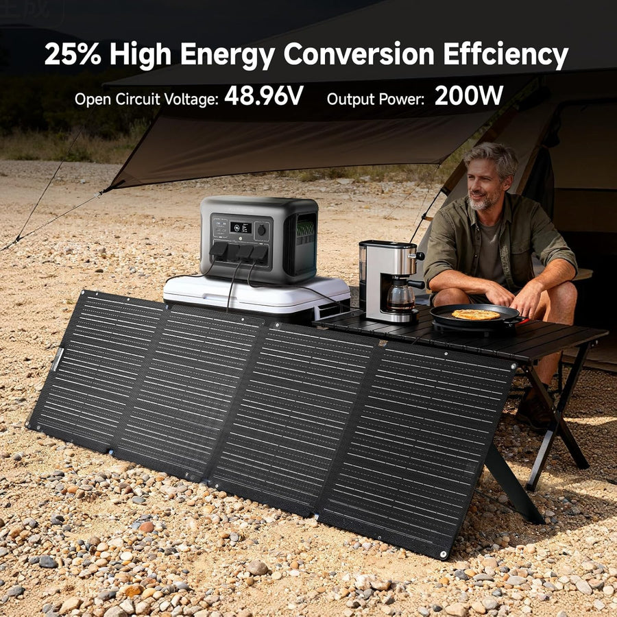 200W Foldable Solar Panel ETFE IP68 Portable Charger