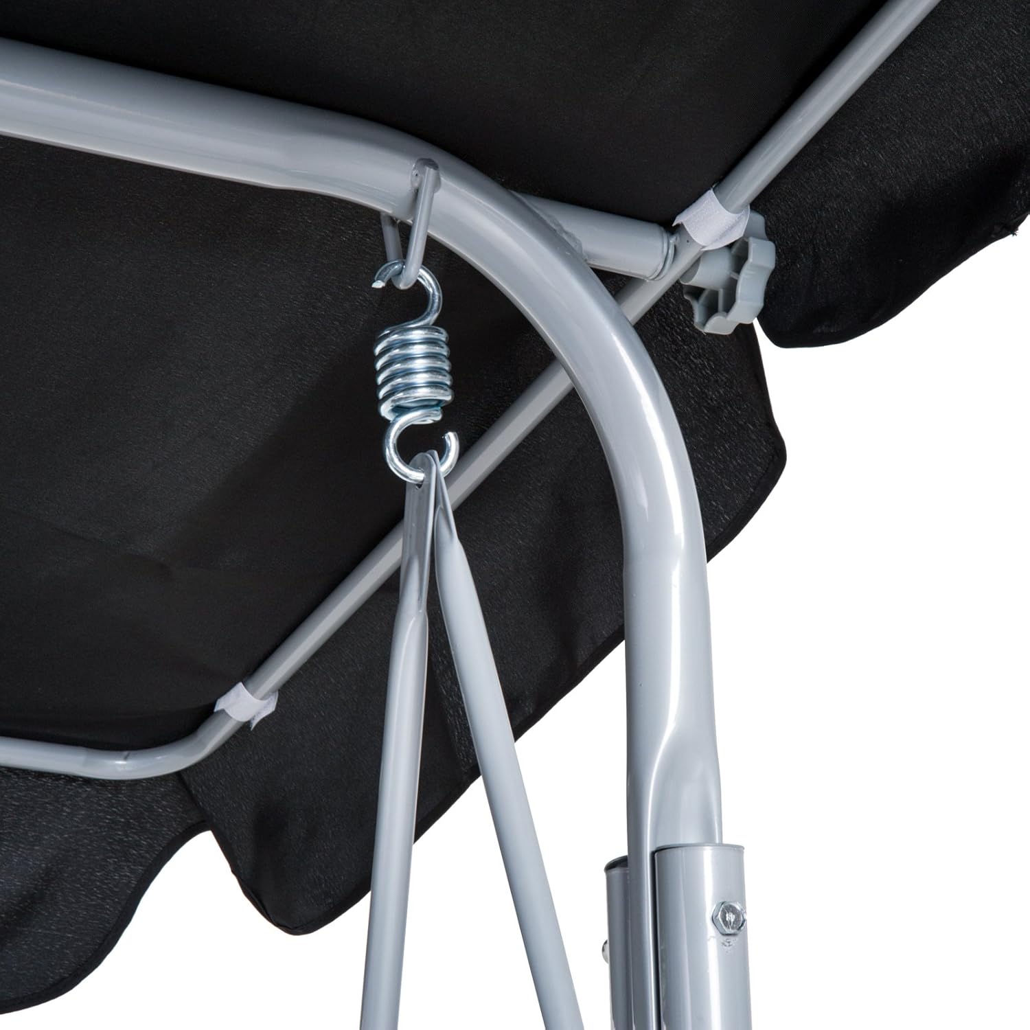 3 Seater Garden Swing Chair with Canopy Black