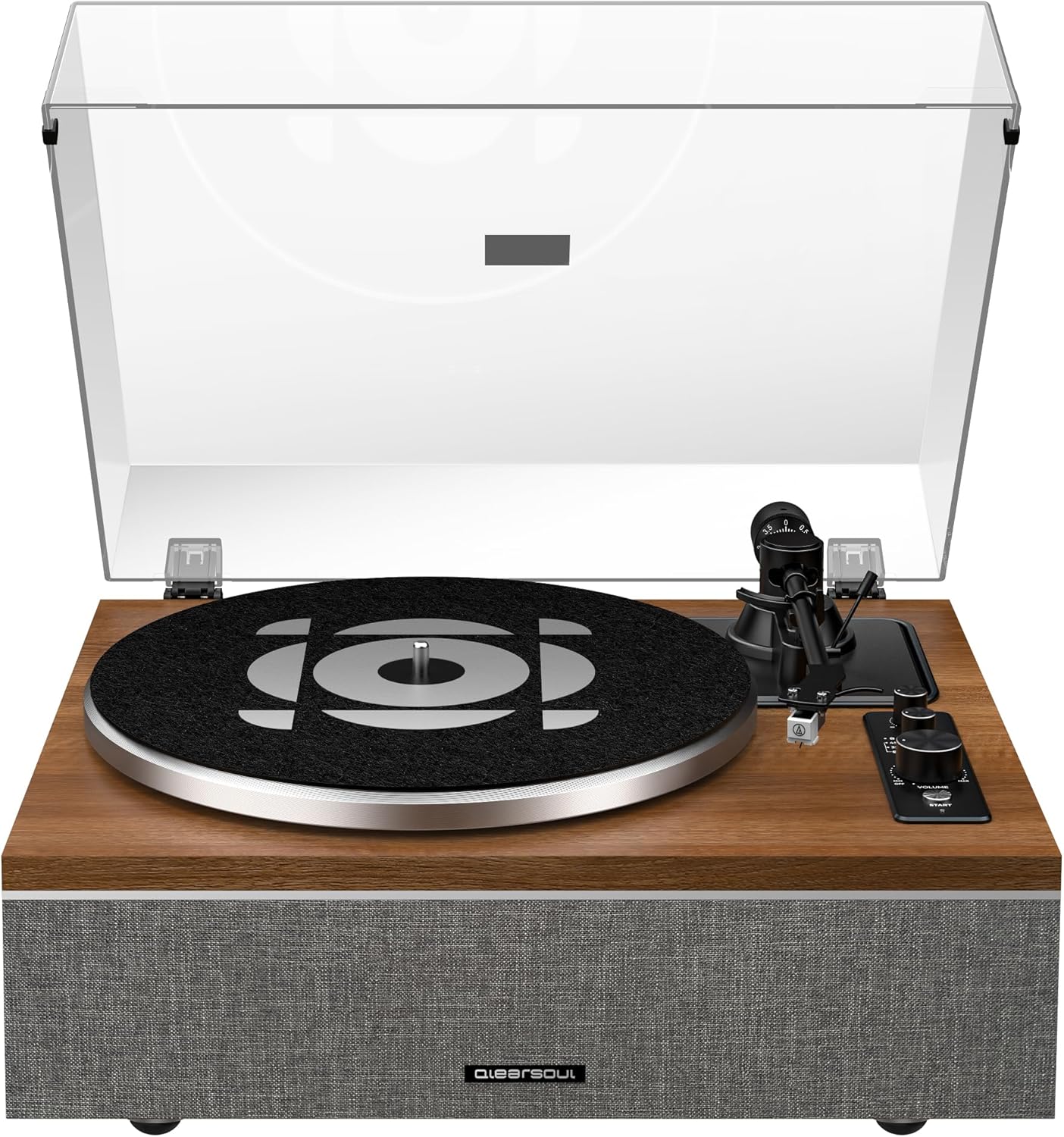 Vintage 2-Speed Record Player with Bluetooth, Built-In 4-Speaker Hi-Fi