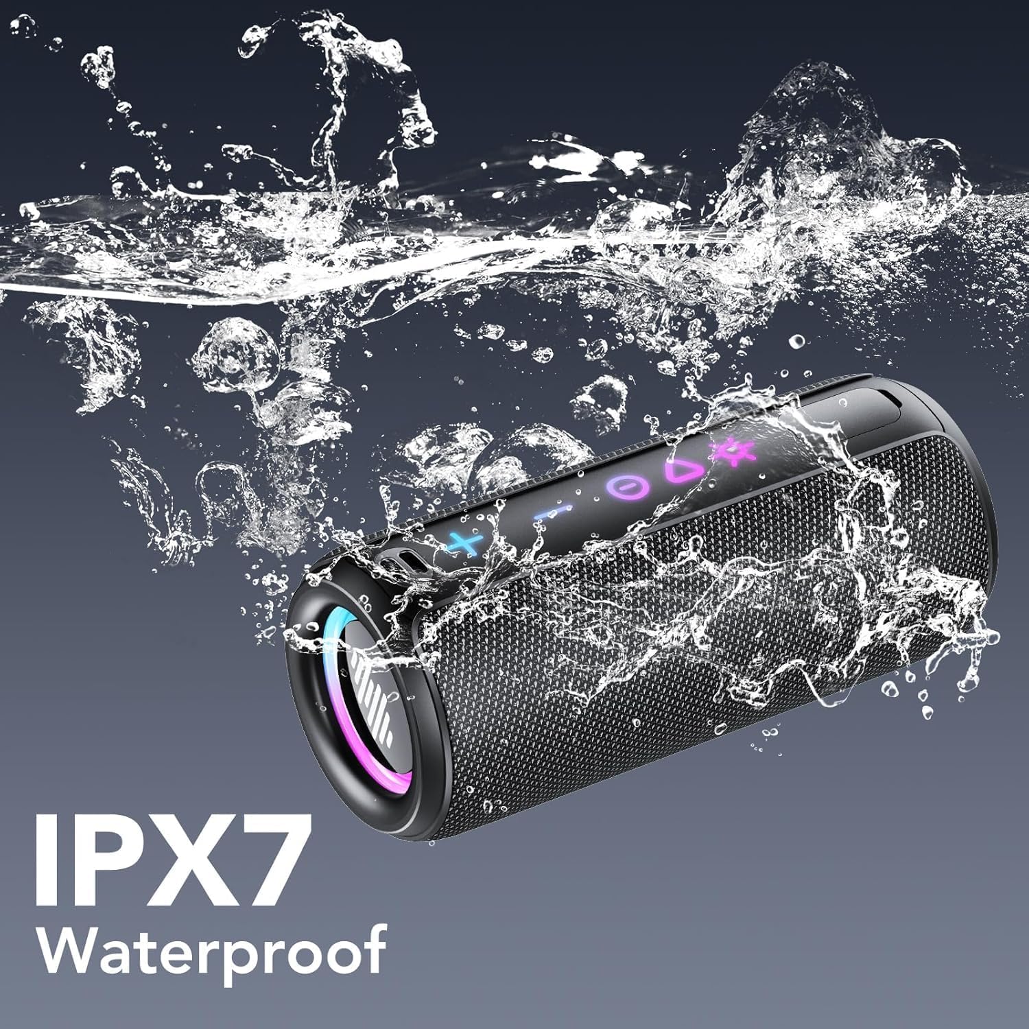 Portable Bluetooth Speaker 30W Waterproof IPX7 30H RGB Lights