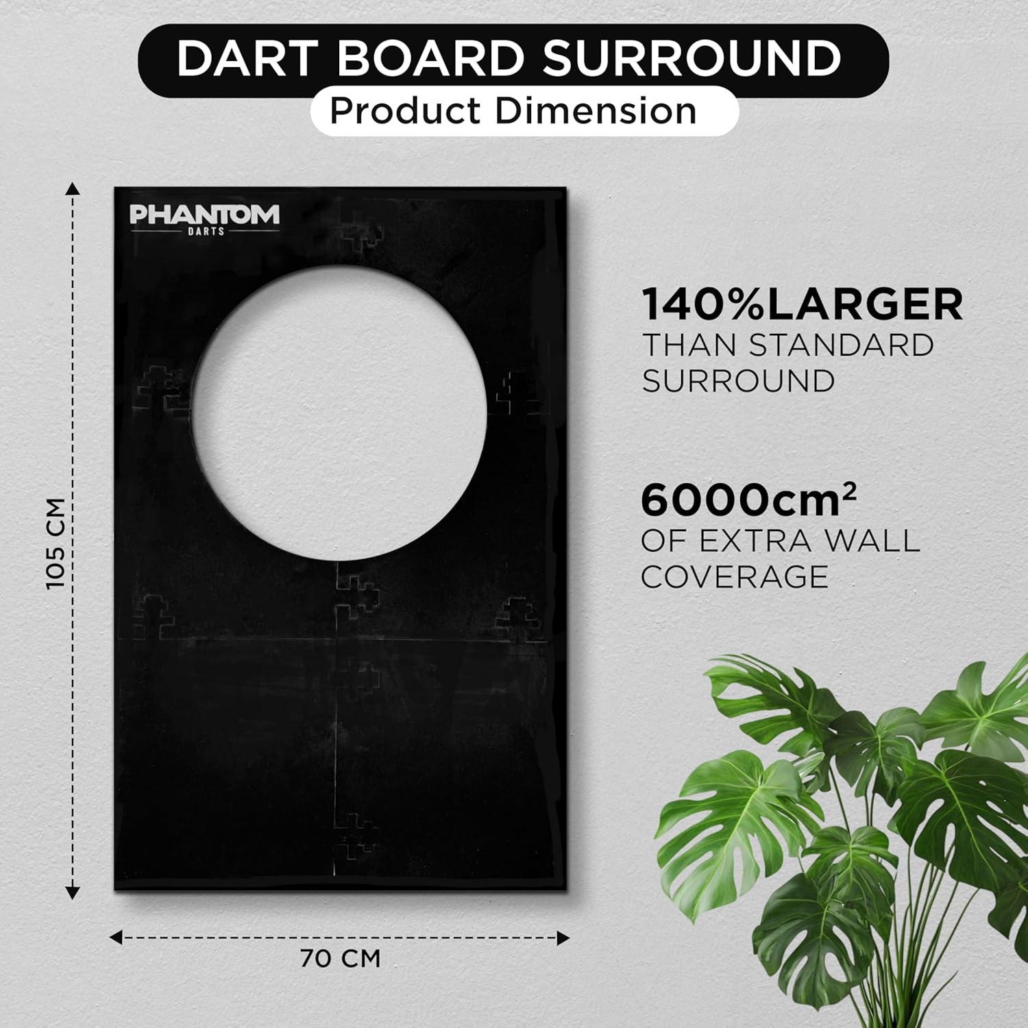 XL Dartboard Surround 6 Piece EVA Foam Wall Protector 105x70cm