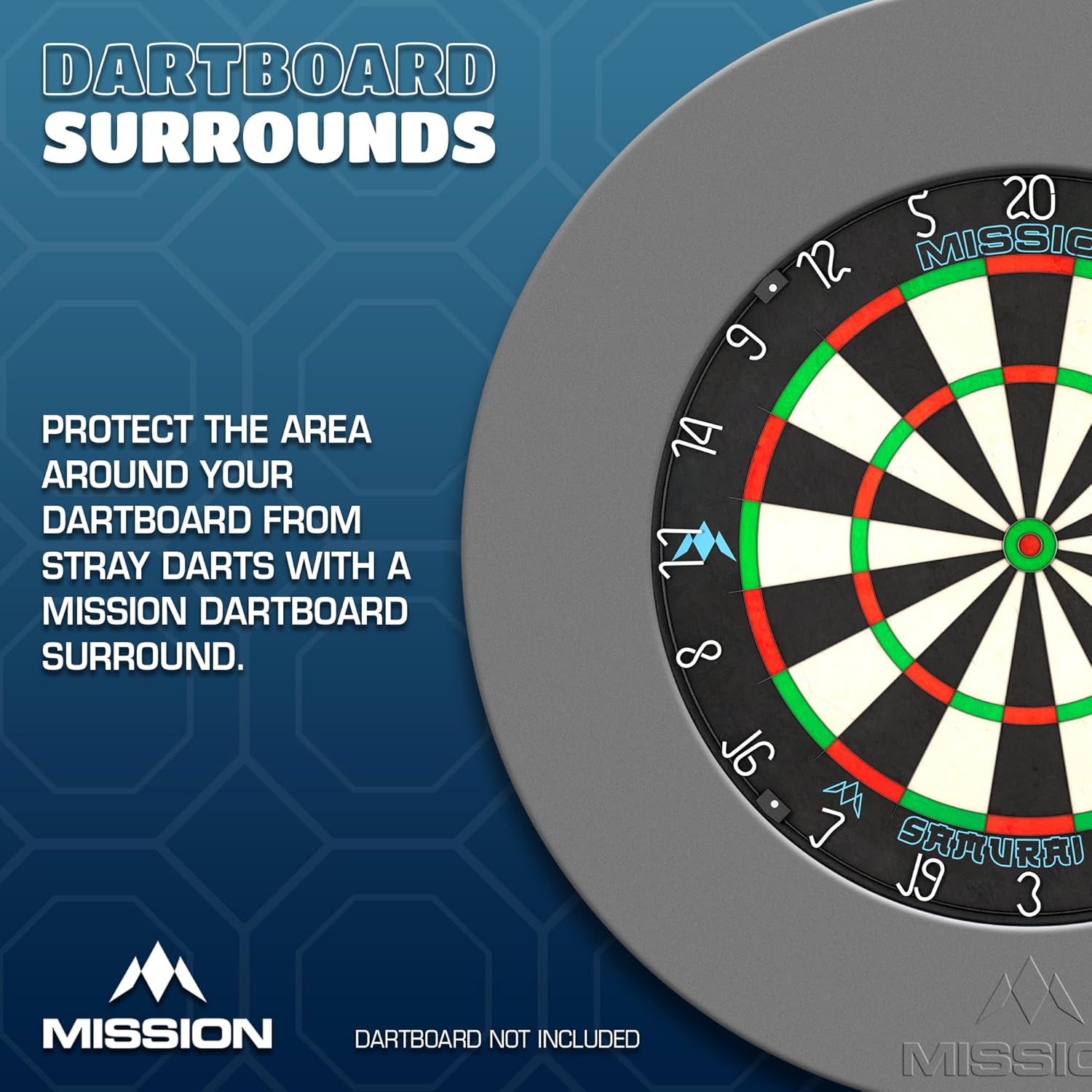 Dartboard Surround Ring Wall Protector 68cm Rubber Durable