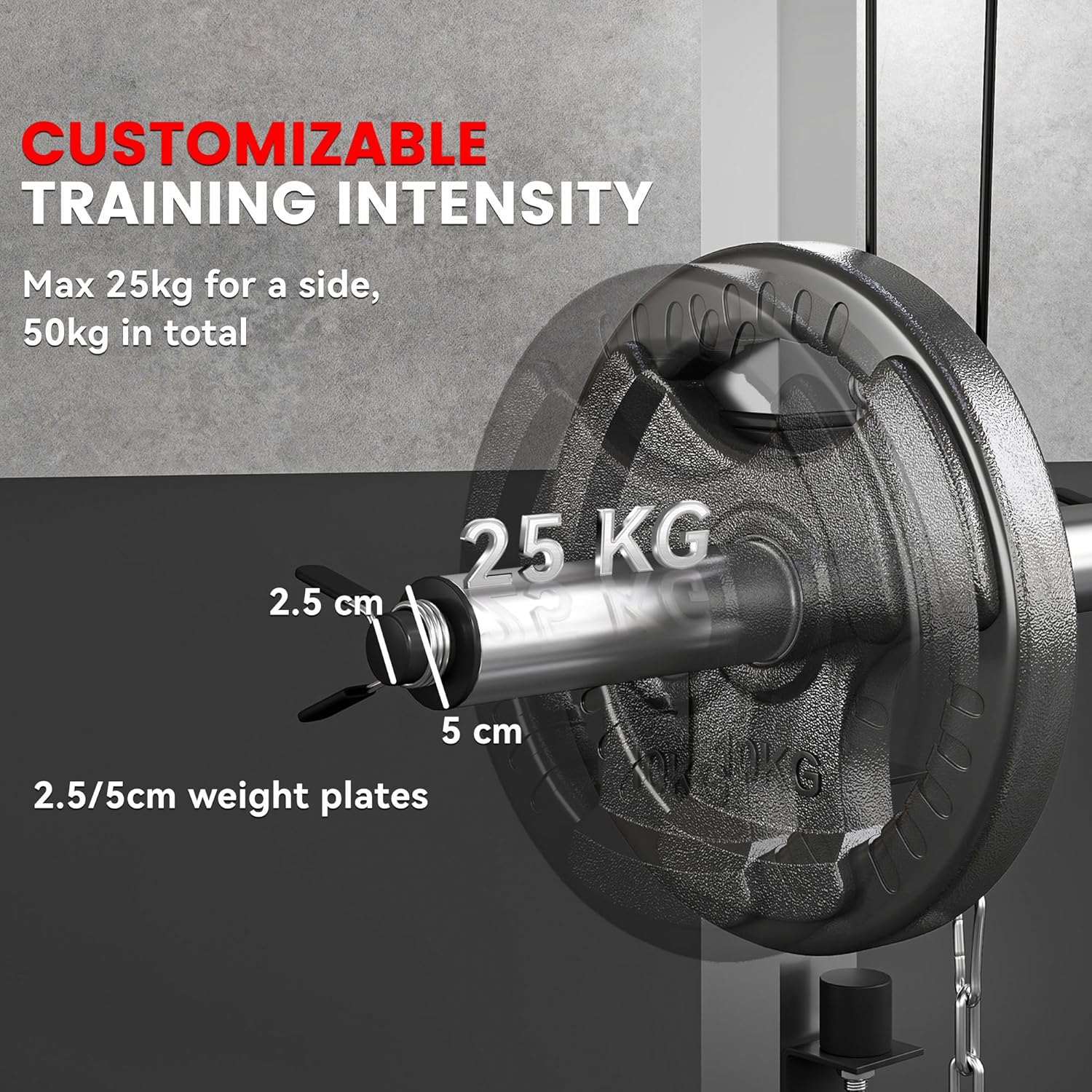 3 In 1 Smith Machine Power Cage Dual Cable Pulley Home Gym Rack