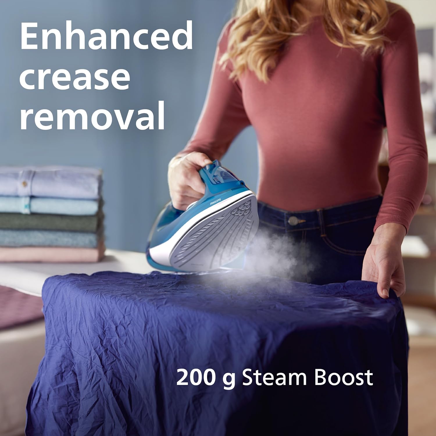 2600W Steam Iron 200g Steam Boost Ceramic Soleplate 300ml Tank