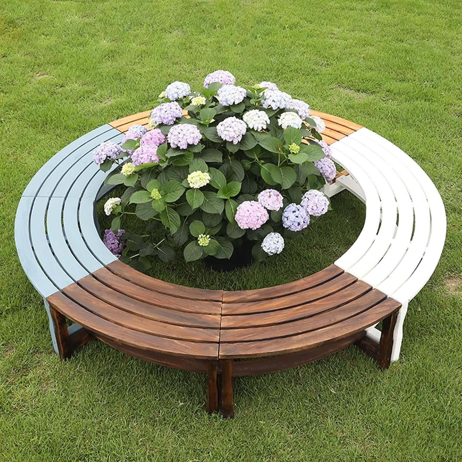 2 Seater Garden Bench Backless Outdoor Patio Park Seat White