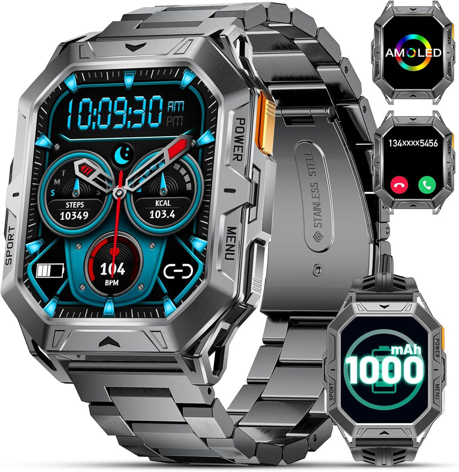 Military AMOLED Smart Watch 1000mAh 120 Sports 5ATM