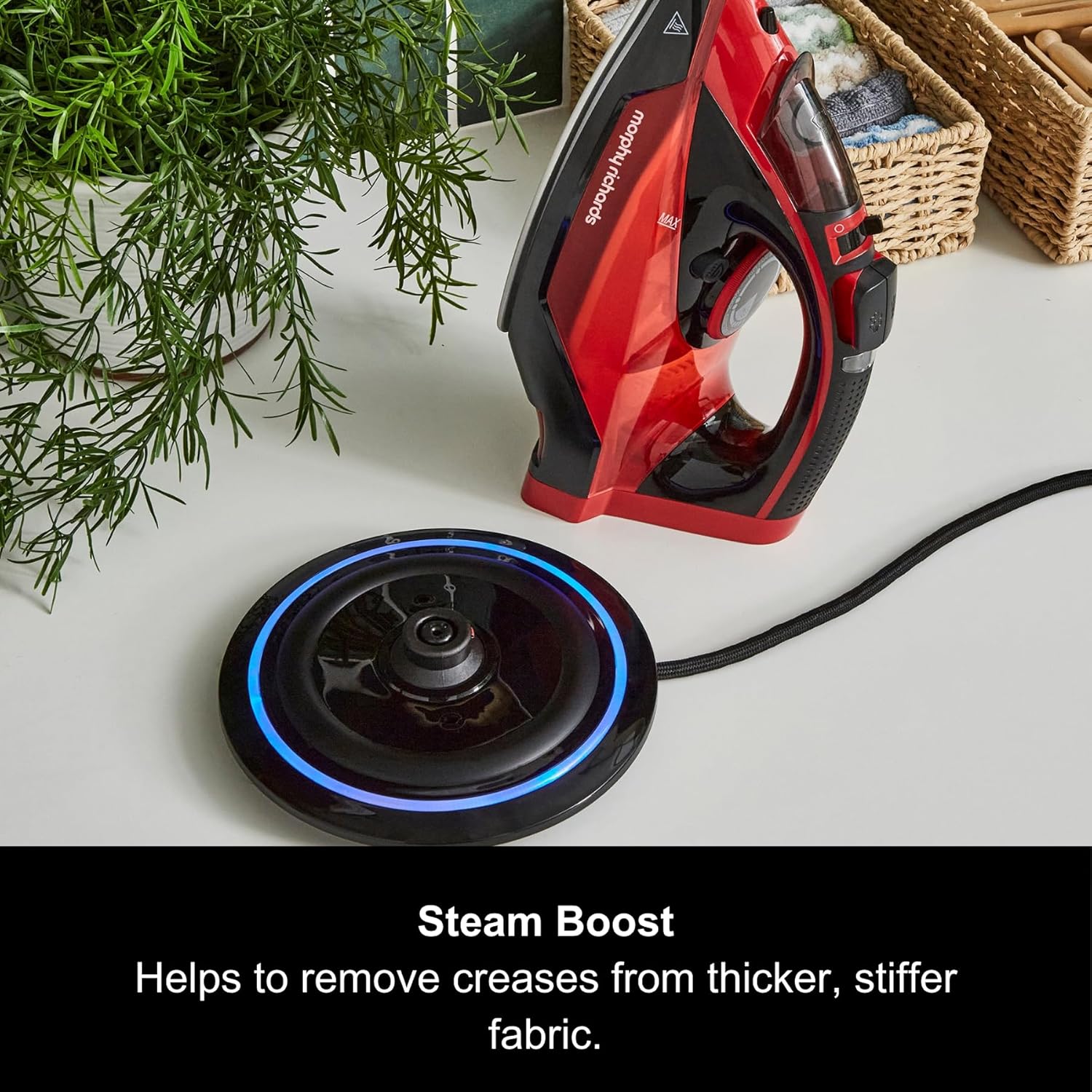 Cordless Steam Iron 2400W 130g Steam Boost Ceramic Soleplate 350ml Tank