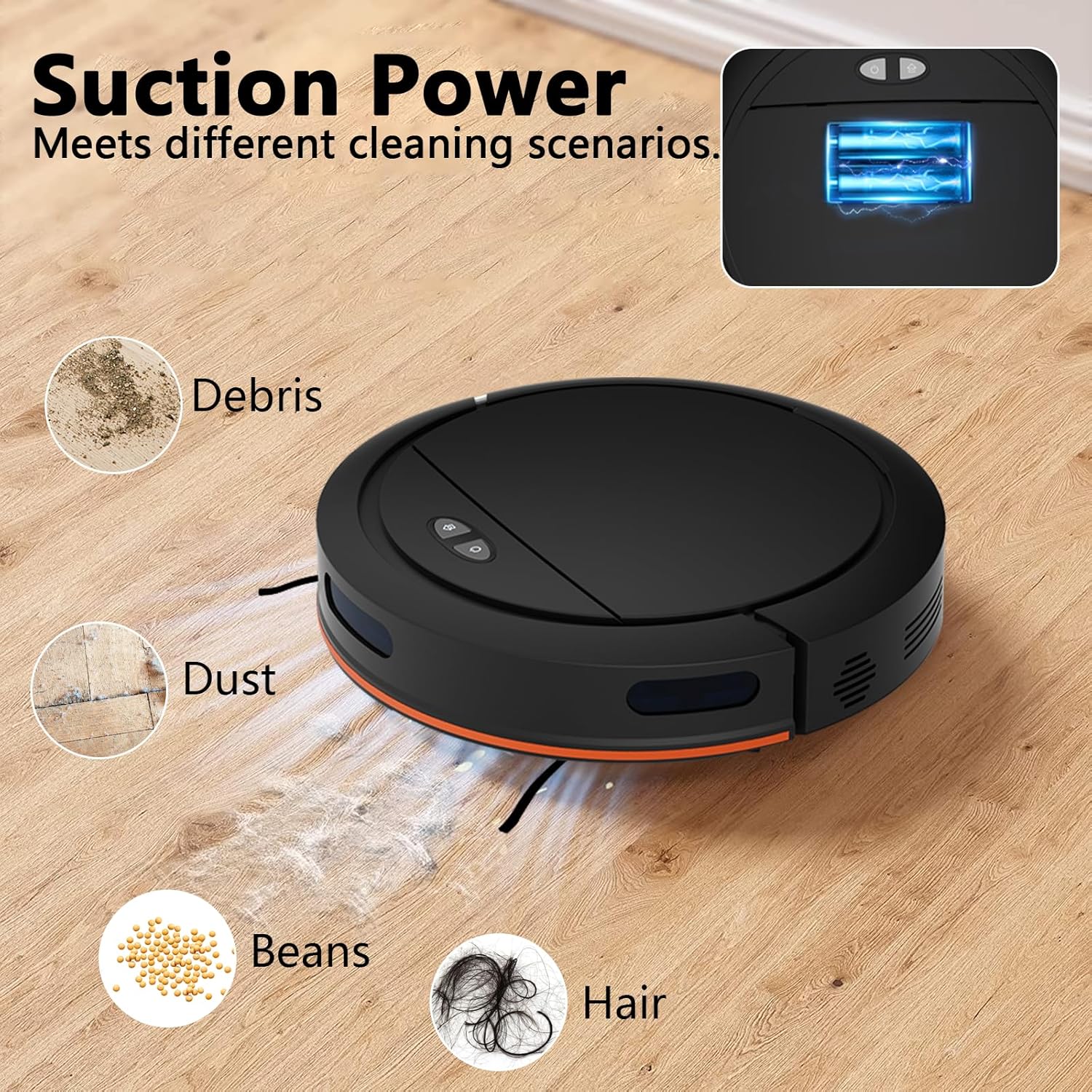 Robot Vacuum Cleaner 4000Pa WiFi App Smart Mapping Mop Auto Recharge