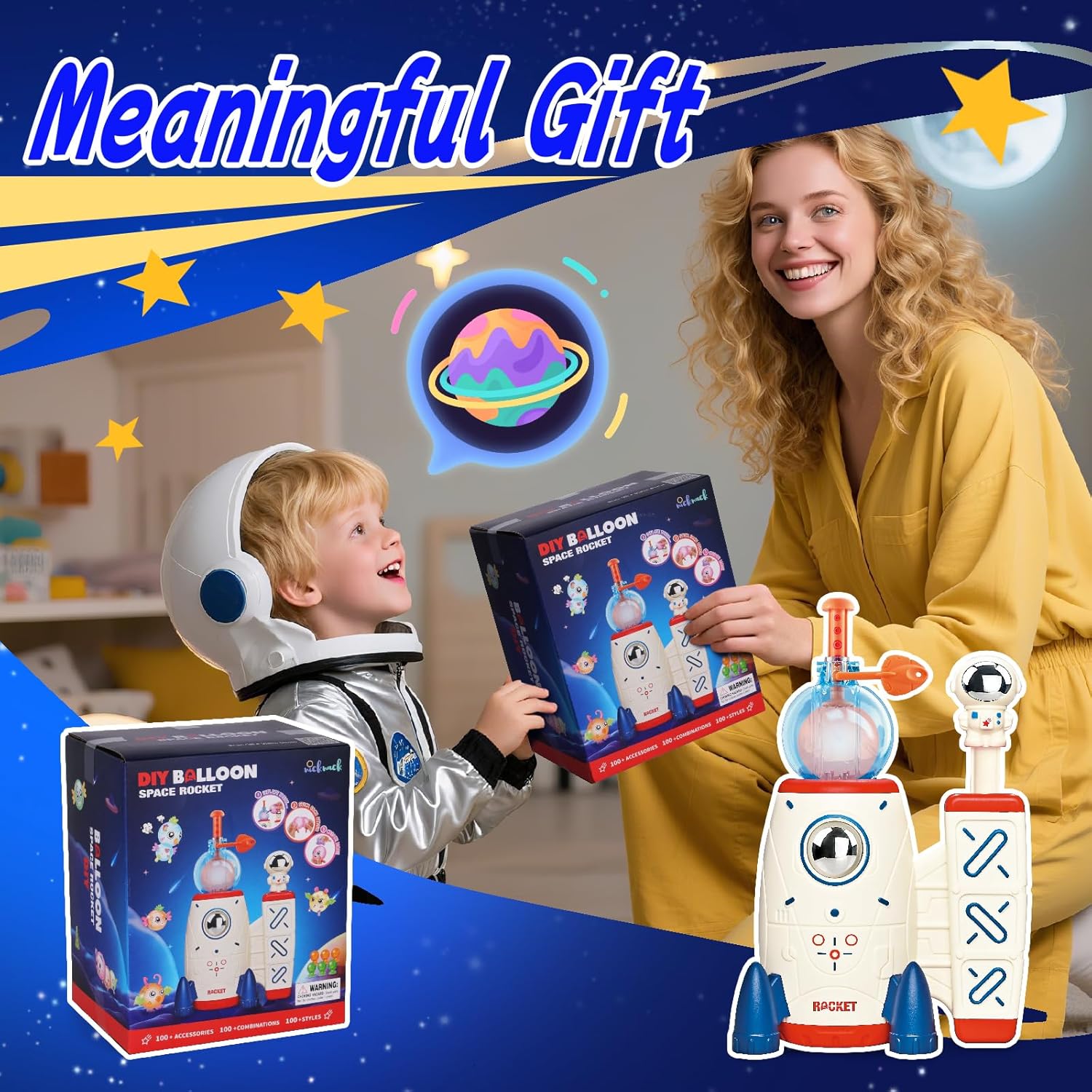 DIY Magic Sticky Balloon Kit 195pcs Nano Tape Craft Set Kids