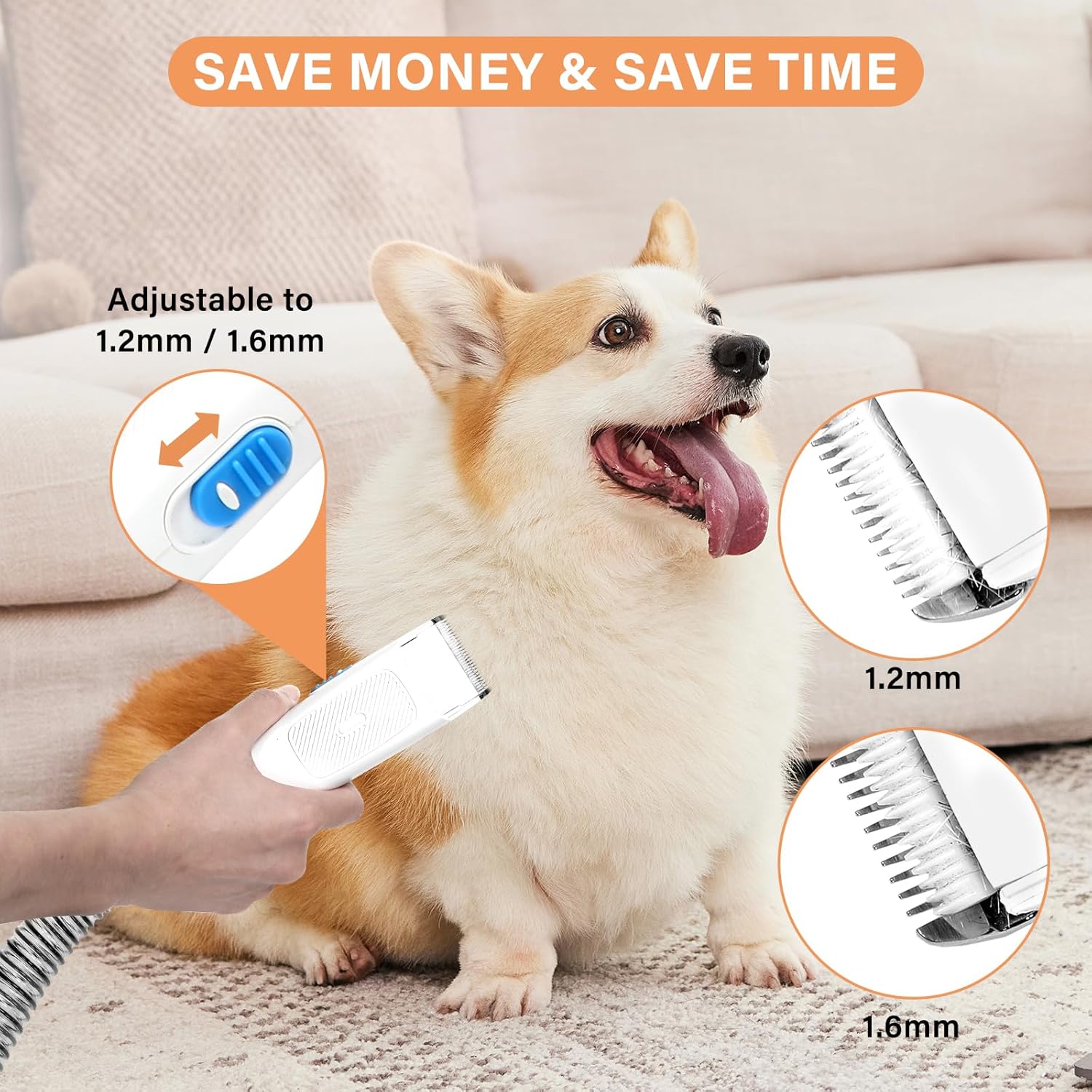Pet Grooming Vacuum 13000Pa Dog Hair Remover 2.8L Kit