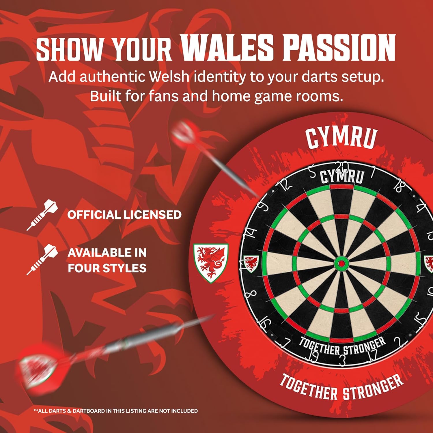 Dartboard Surround Wall Protector Red Durable 68cm Dart Board