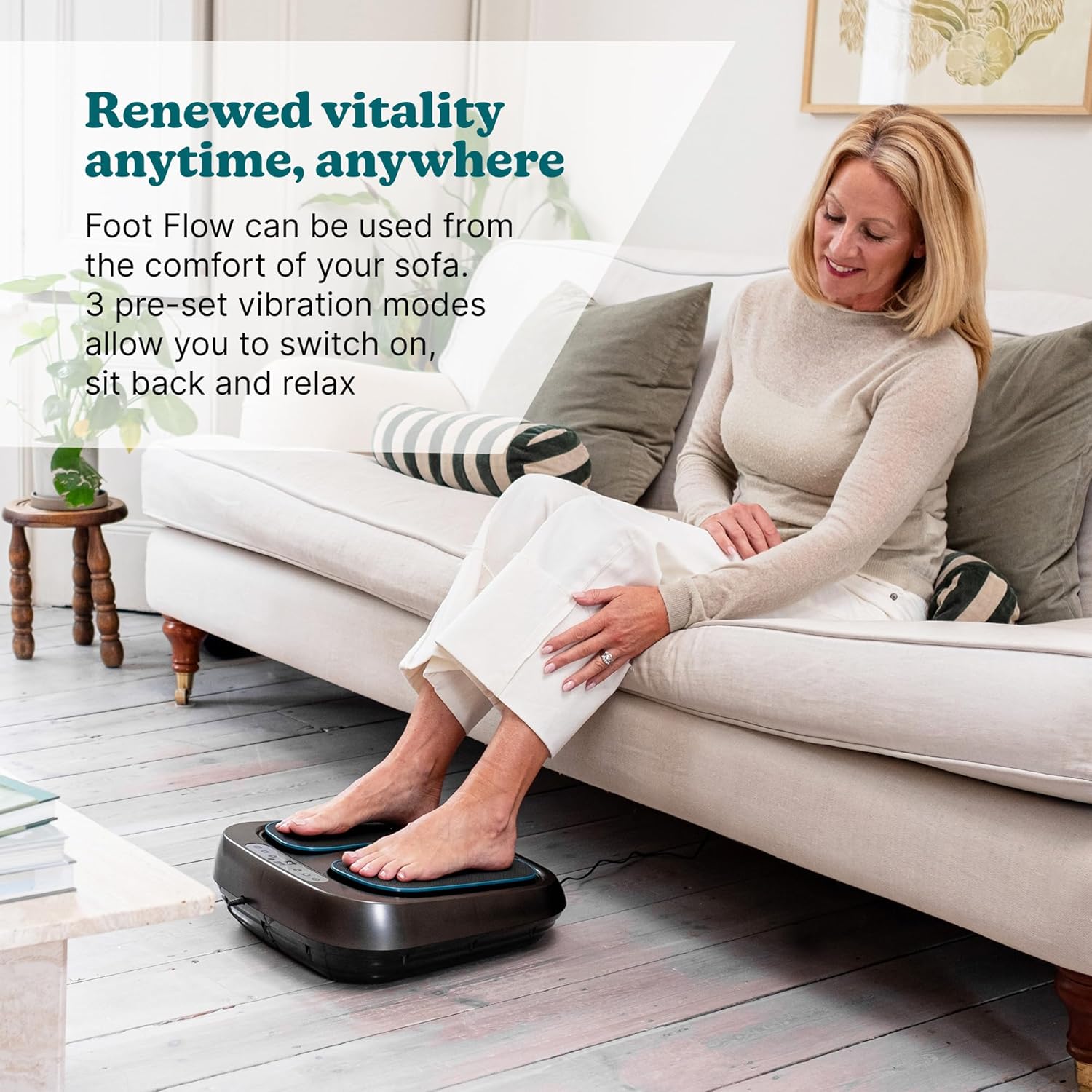 Vibration Foot Massager Heat 20 Intensities Leg Circulation Booster