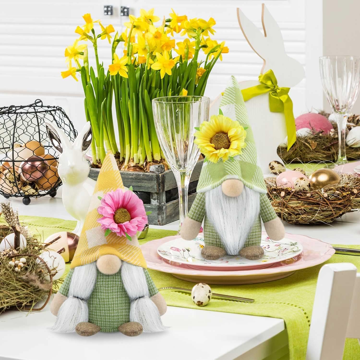 2Pcs Spring Flower Gonk Gnomes Plush Easter Home Decor