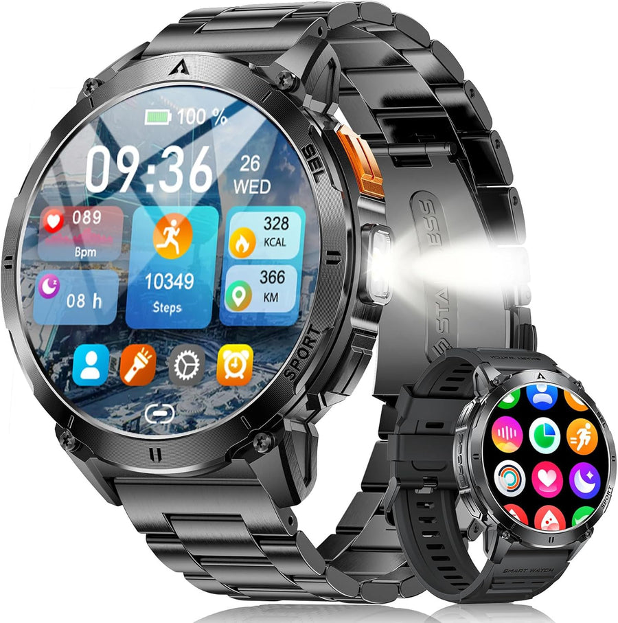 Military Smart Watch AMOLED Bluetooth Call 120 Sport Modes