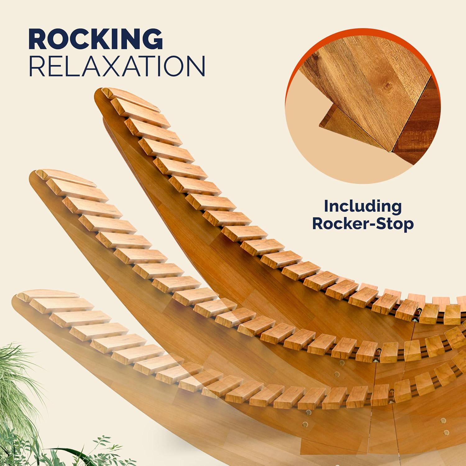 Wooden Rocking Sun Lounger Acacia Foldable Brown