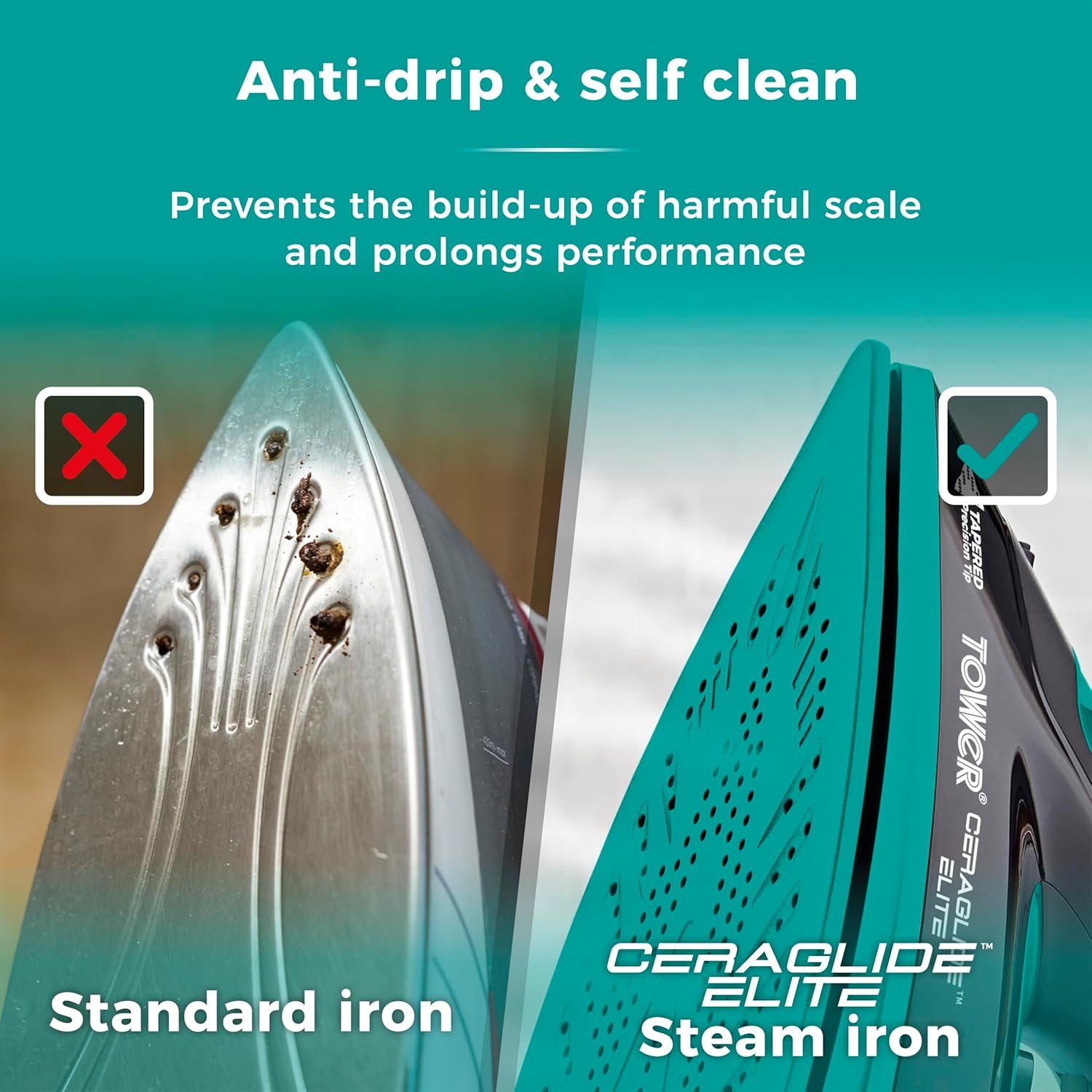 3100W Steam Iron 190g Steam Boost Ceramic Soleplate 3m Cord
