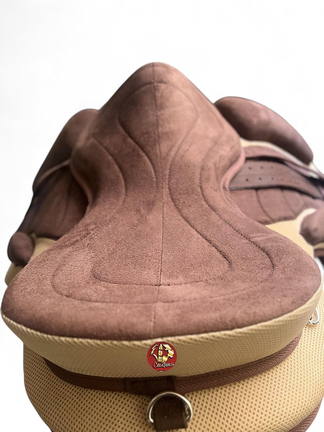 Beige Pony Adult Treeless Horse Saddle 15 Inch Set