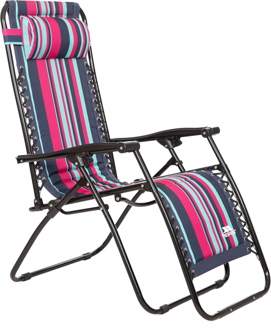 Padded Reclining Sun Lounger Chair Tropical Stripe