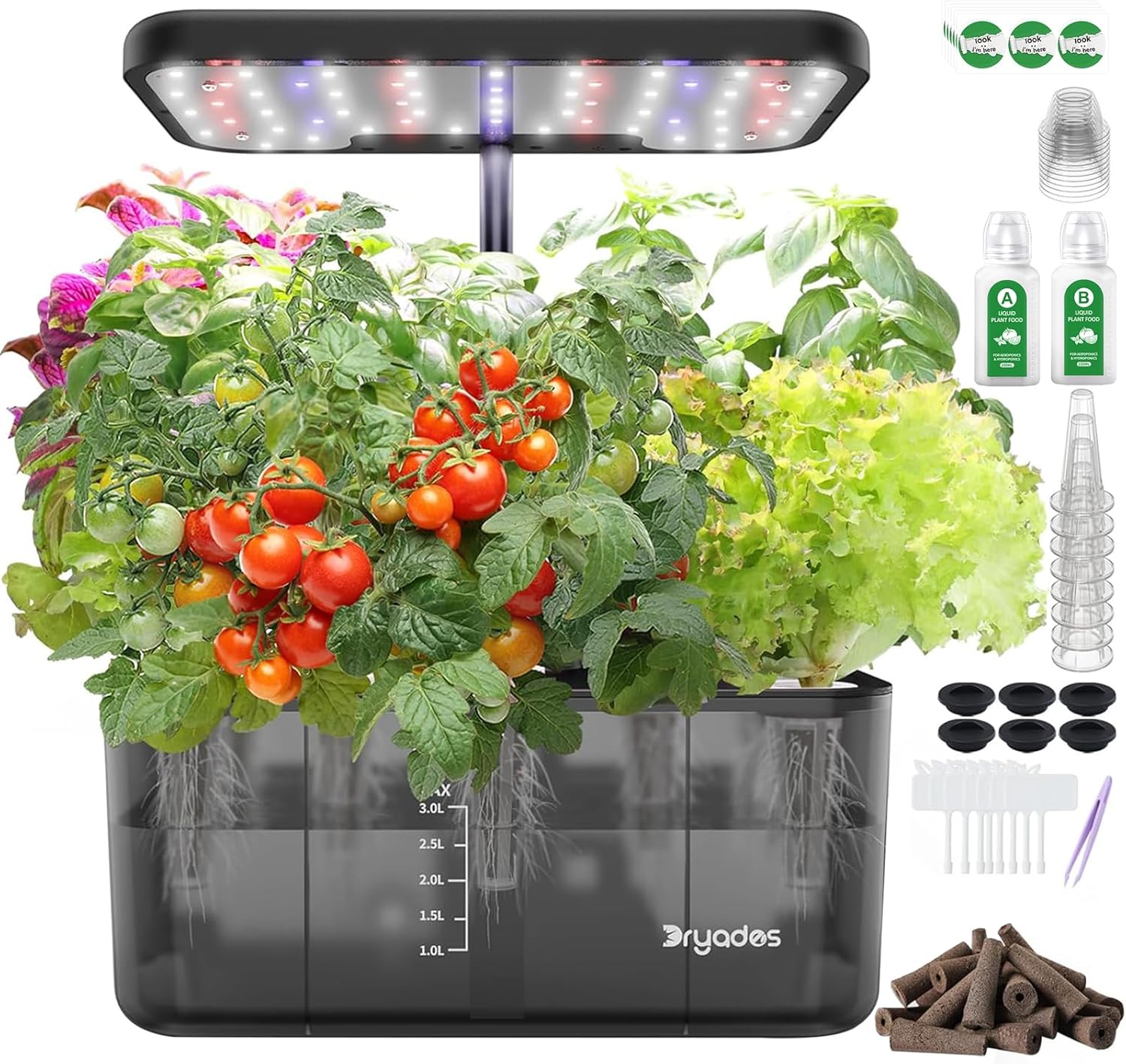 Hydroponic Growing System 8 Pods LED Indoor Herb Garden Kit