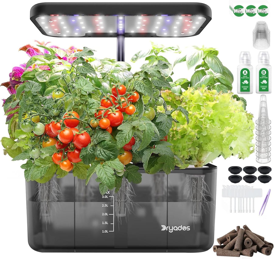 Hydroponic Growing System 8 Pods LED Indoor Herb Garden Kit