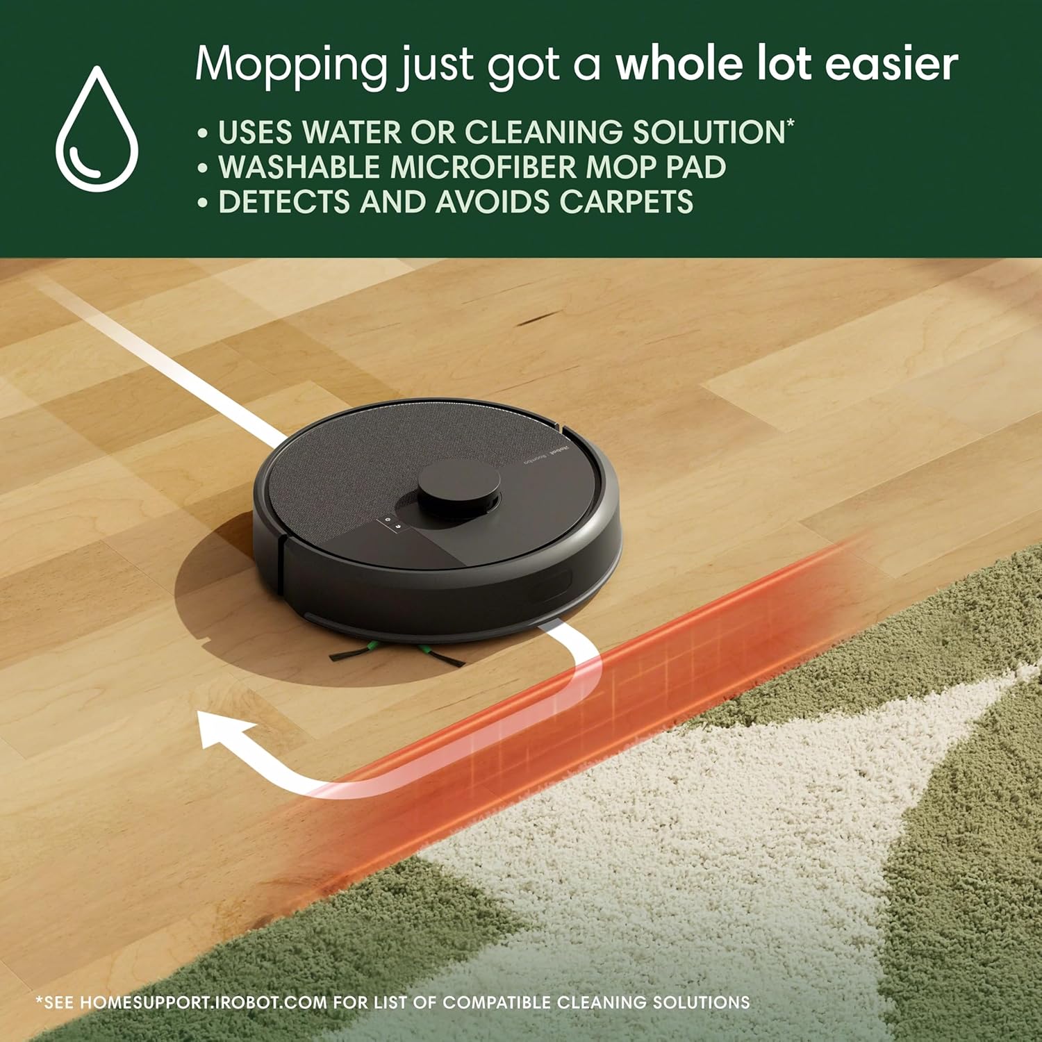 Robot Vacuum Mop Combo LiDAR Mapping WiFi Smart Auto Clean Black