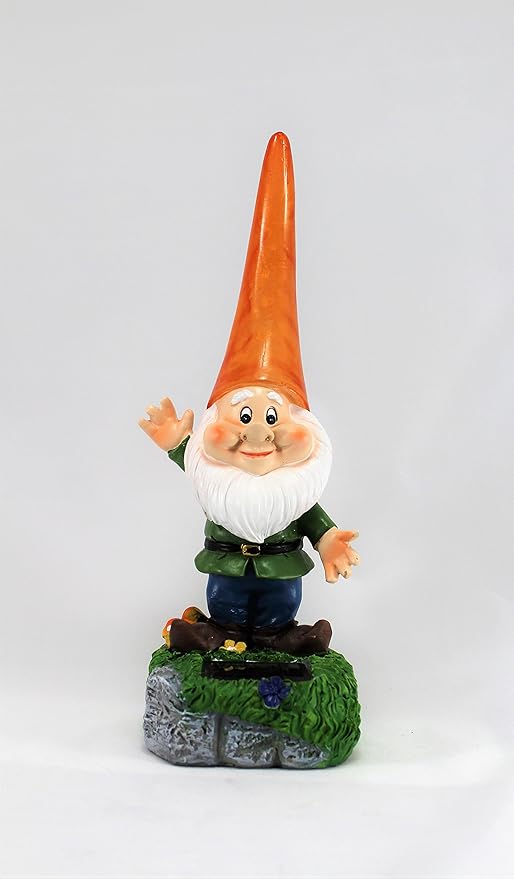 Solar Garden Gnome Light 29cm Outdoor Resin LED Pathway Decor