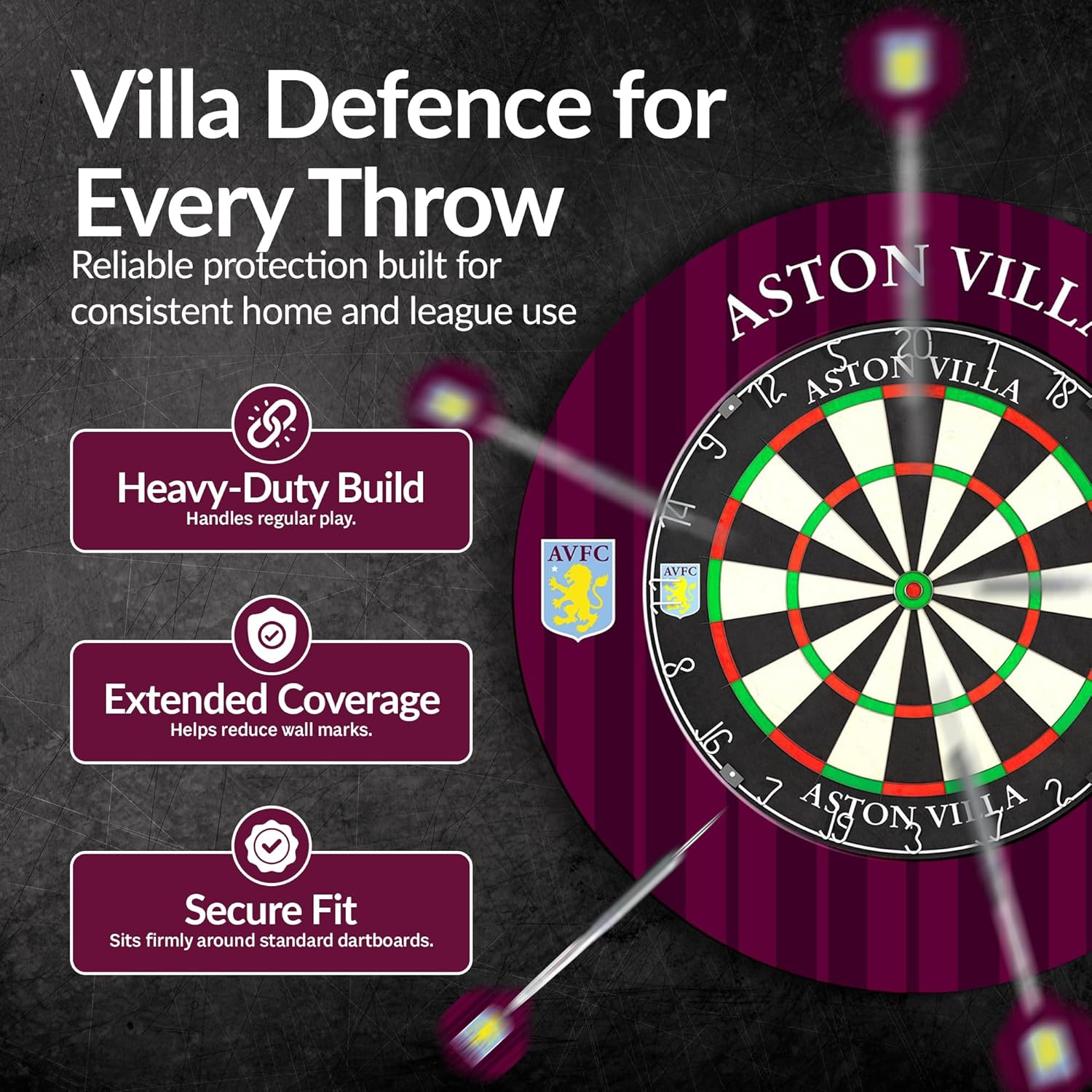 Dartboard Surround Heavy Duty Rubber Wall Protector 68cm