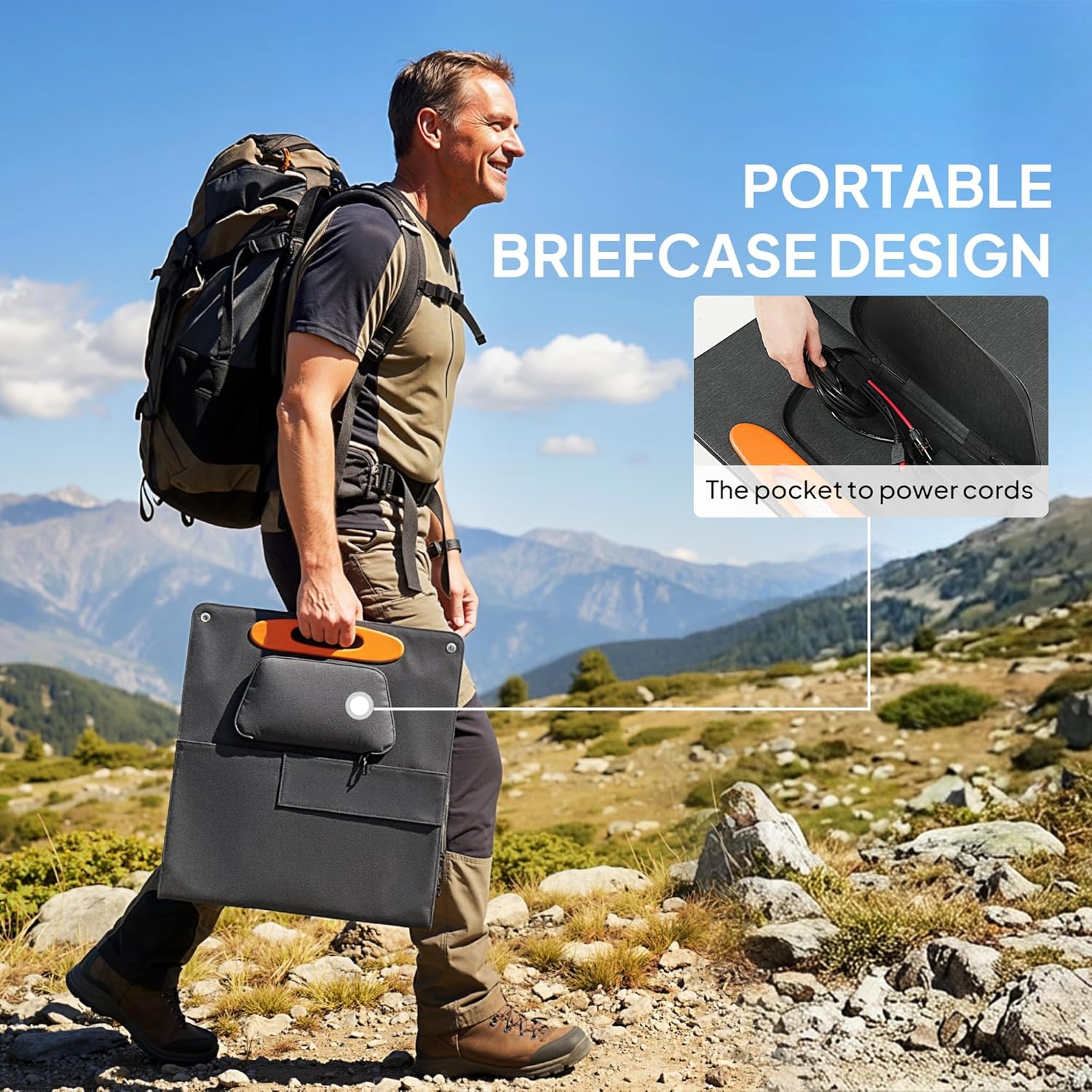 100W Foldable Solar Panel USB C USB A Portable Charger IP67