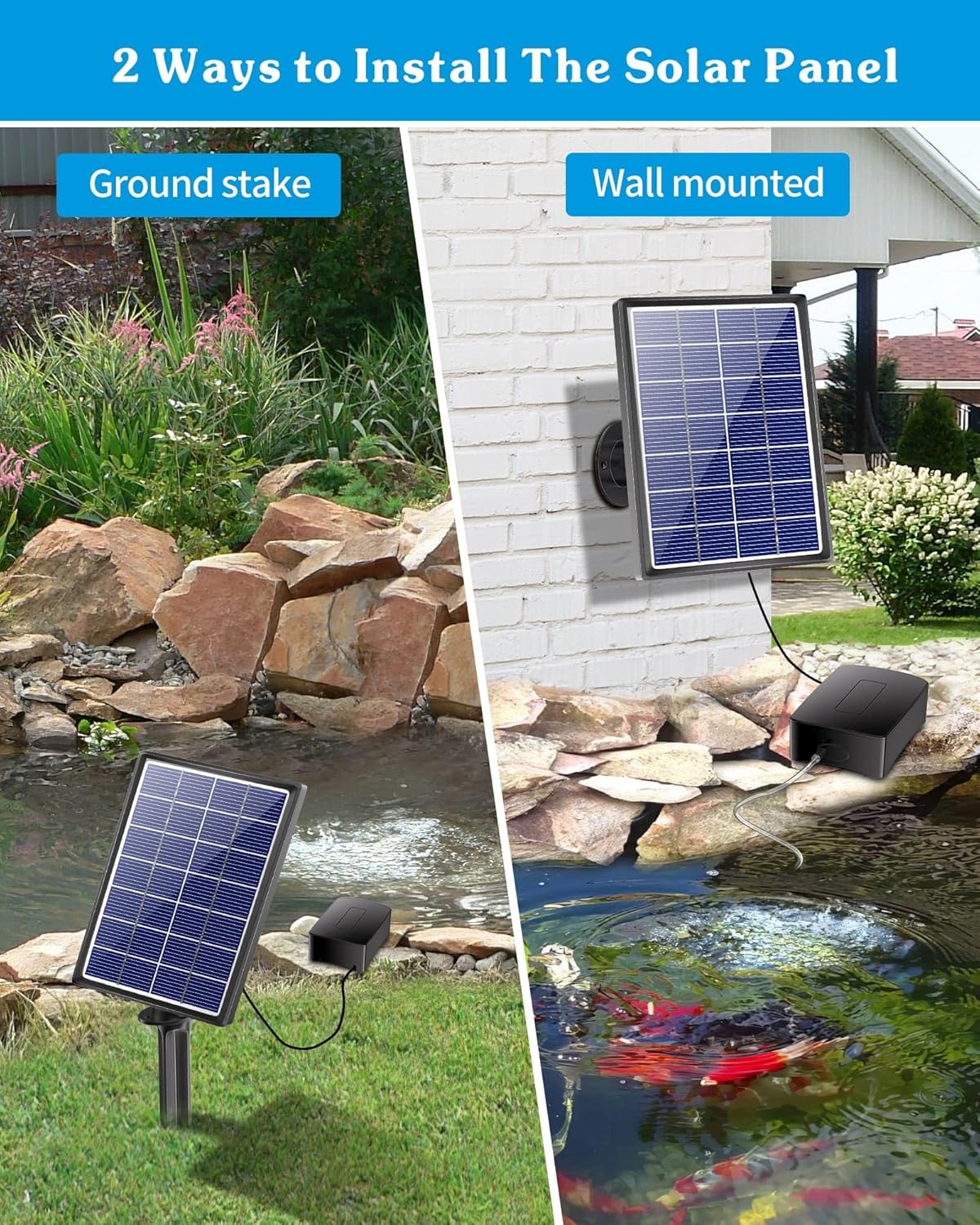 3.5W Solar Pond Air Pump with Battery 3 Mode Aerator