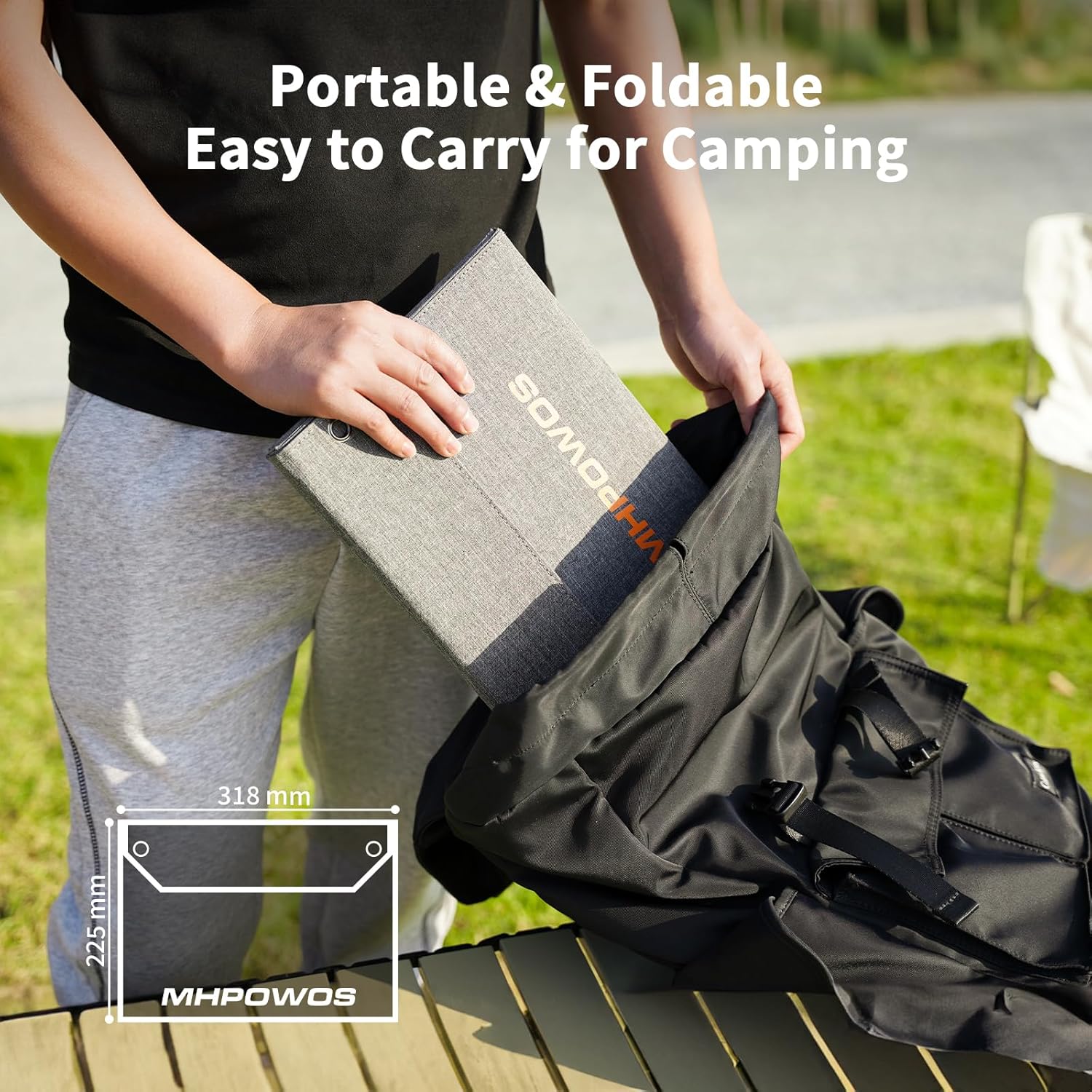 40W Foldable Solar Panel USB C USB A DC Portable Charger