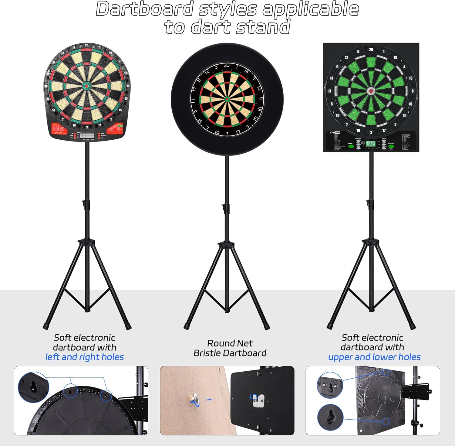 Dart Board Stand Tripod Adjustable Portable Free Standing