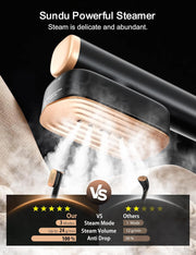 2 in 1 Clothes Steamer Travel Steam Iron Dual Tank Fast Heat LED