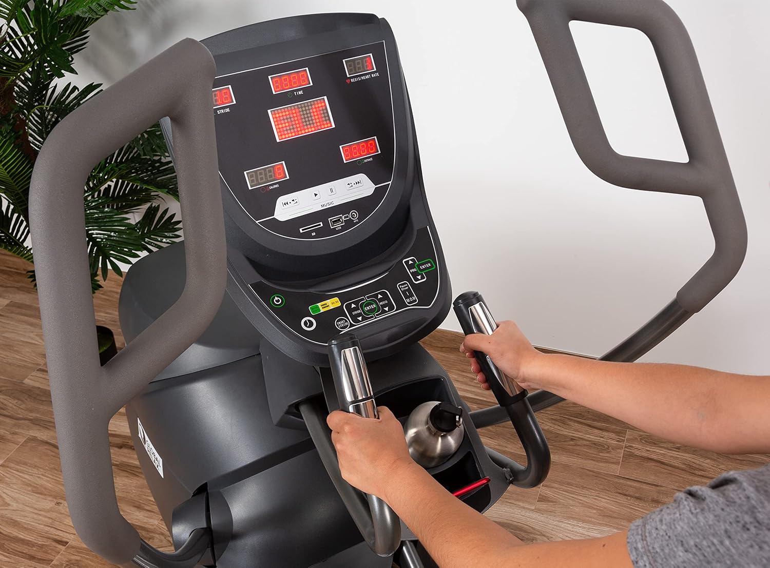 Elliptical Cross Trainer Exercise Bike Home Gym Cardio Machine LED