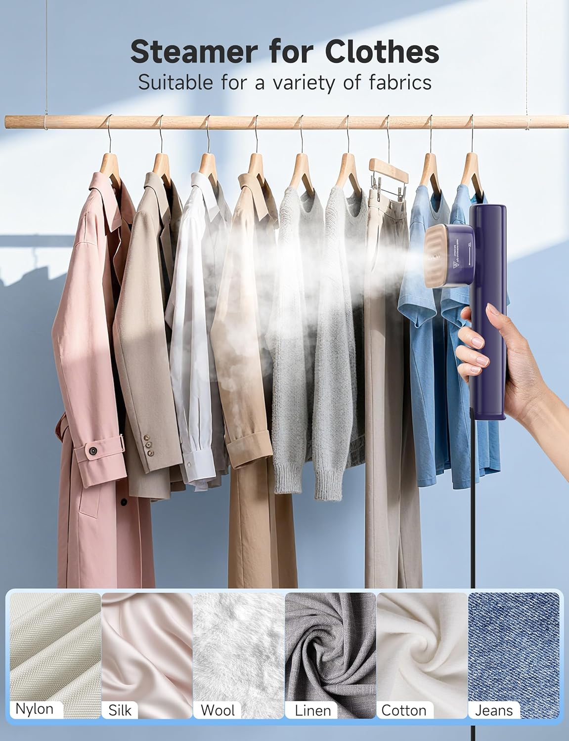 Travel Clothes Steamer 2 in 1 Iron 1200W Fast Heat 3 Modes
