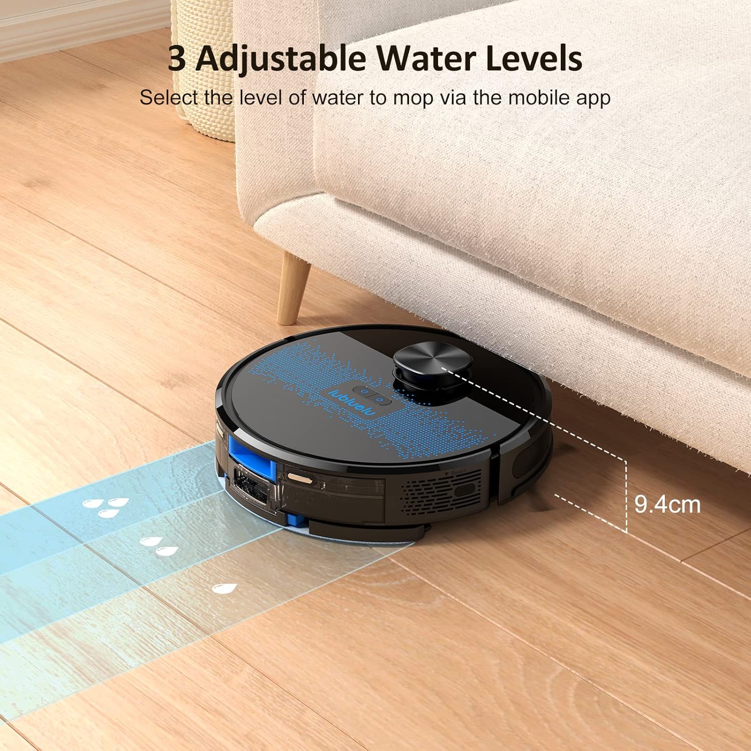 Robot Vacuum Mop 5000Pa LiDAR Mapping WiFi App Alexa Pet Hair Clean