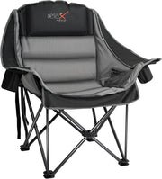 Oversized Padded Camping Chair Heavy Duty 227KG Black