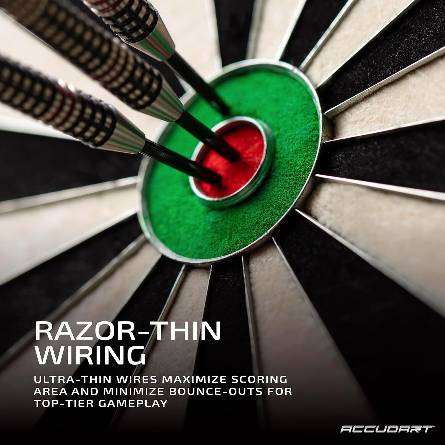 Professional Sisal Dartboard 18in Razor Thin Wire Rotating Ring