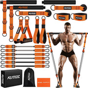 Pilates Bar Kit Resistance Bands Set Portable Home Gym 270lb