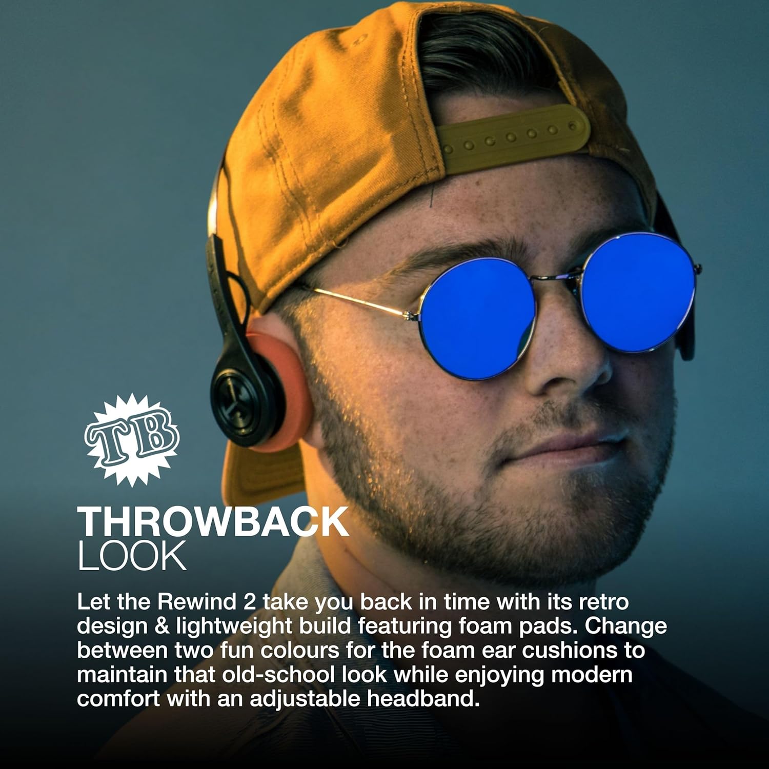 Retro Bluetooth Headphones 20H Playtime Lightweight Mic