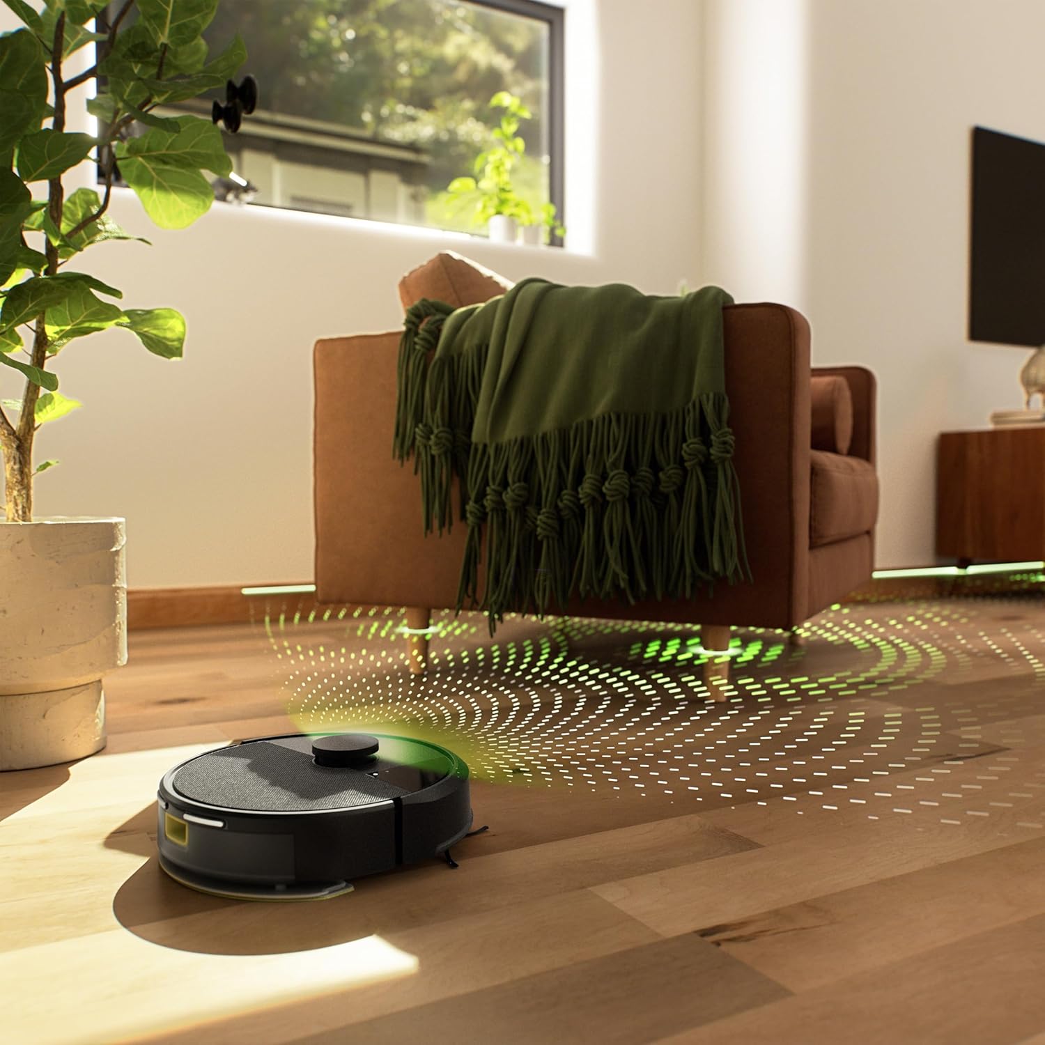 Robot Vacuum Mop Combo LiDAR Mapping WiFi Smart Auto Clean Black