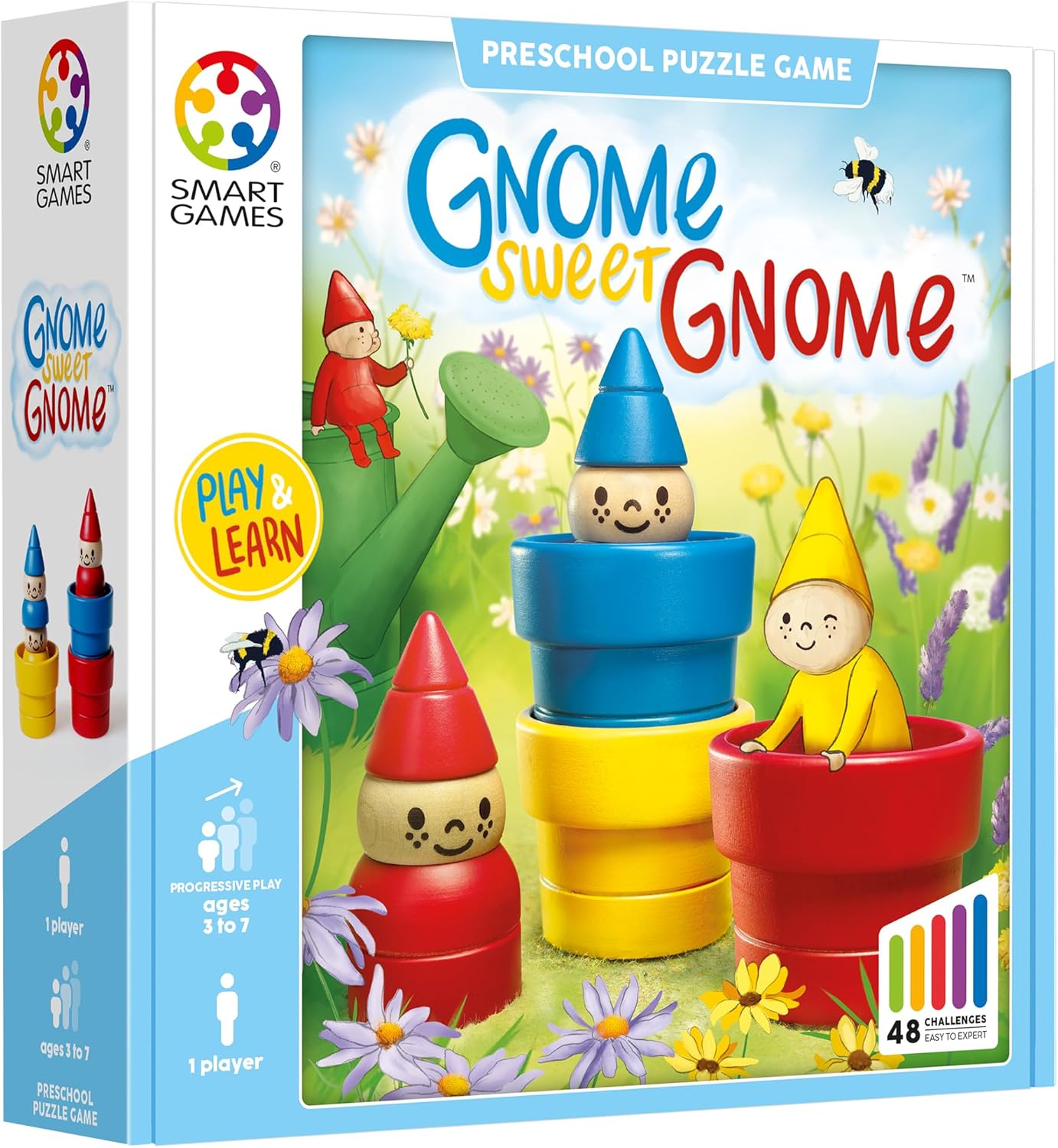 Wooden Gnome Puzzle Game Kids Brain Teaser 48 Challenges
