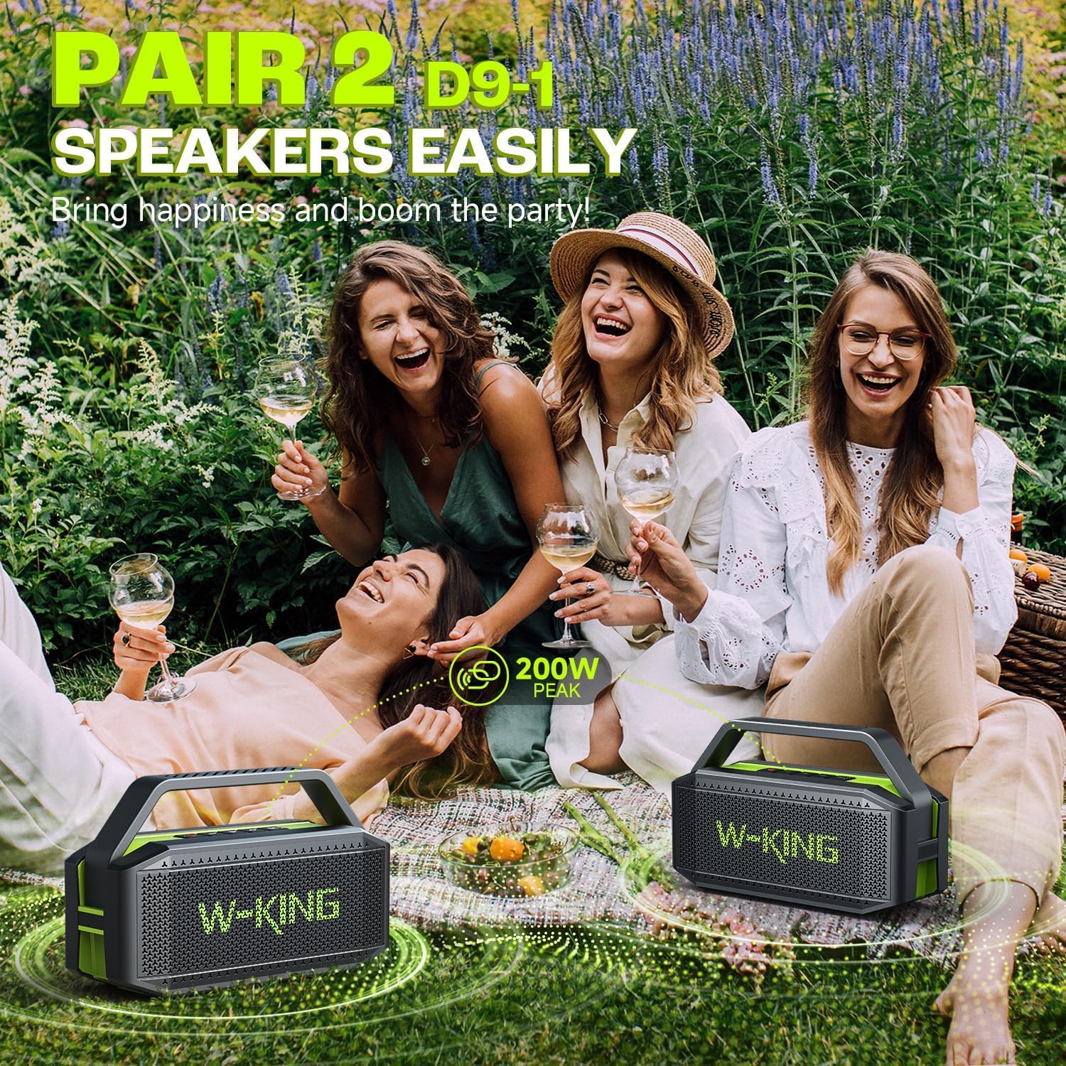 Bluetooth Speaker 100W Portable Loud Waterproof Bass 40H