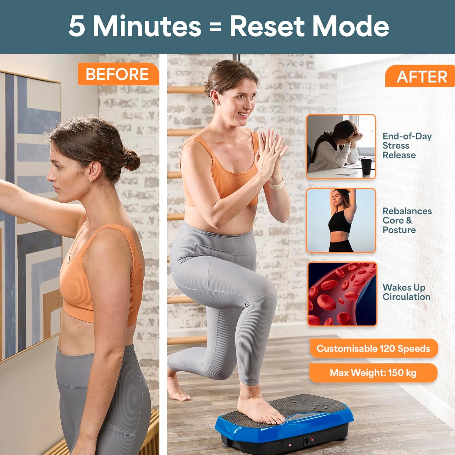 Vibration Plate Exercise Machine Acupressure Fitness Platform