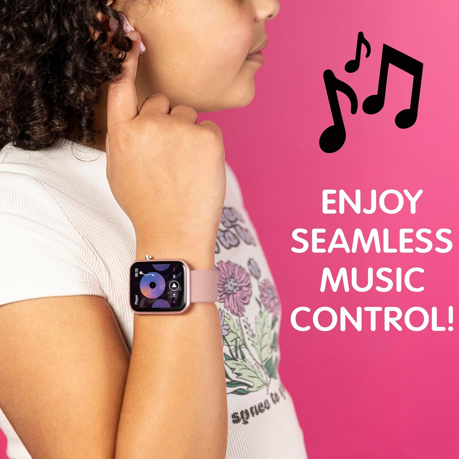 Kids Smart Watch and Earbuds Set Pink Strap