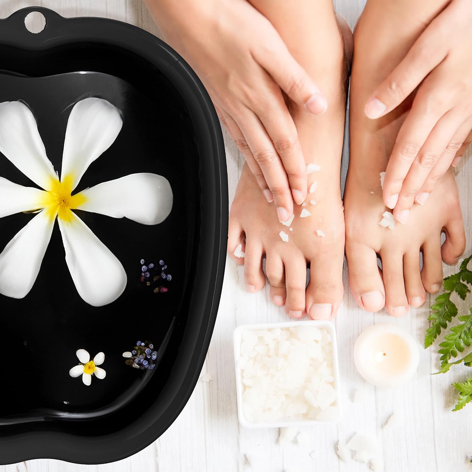 Foot Bath Basin Pedicure Spa Tub Massage Nubs Compact Black