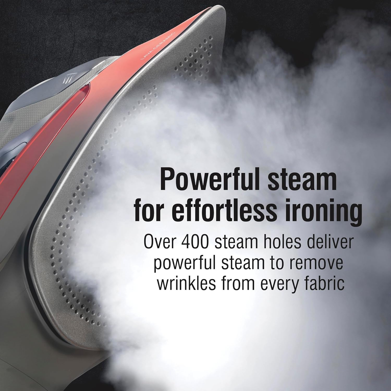 1700W Steam Iron with Ceramic Soleplate Retractable Cord