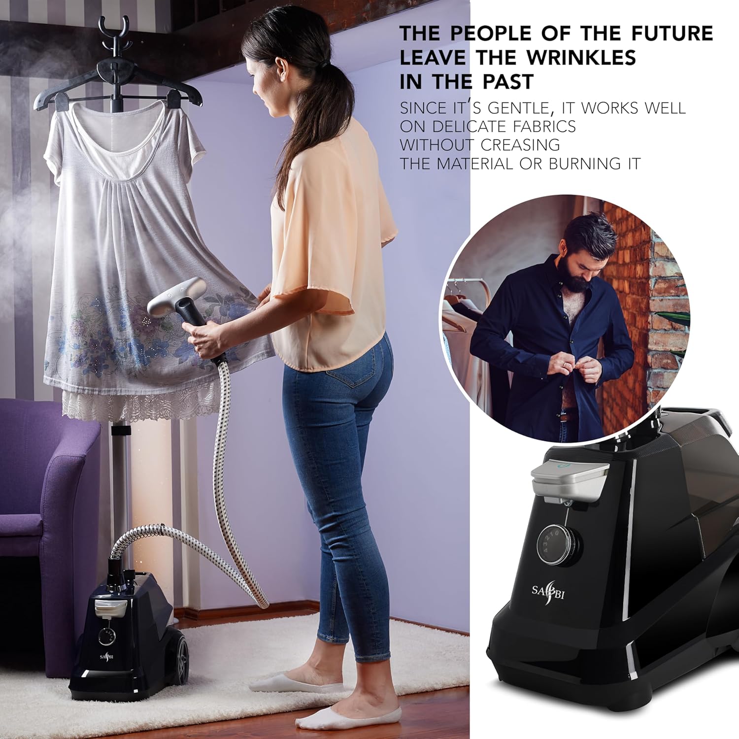 2200W Upright Garment Steamer 3L Tank Professional Clothes Iron