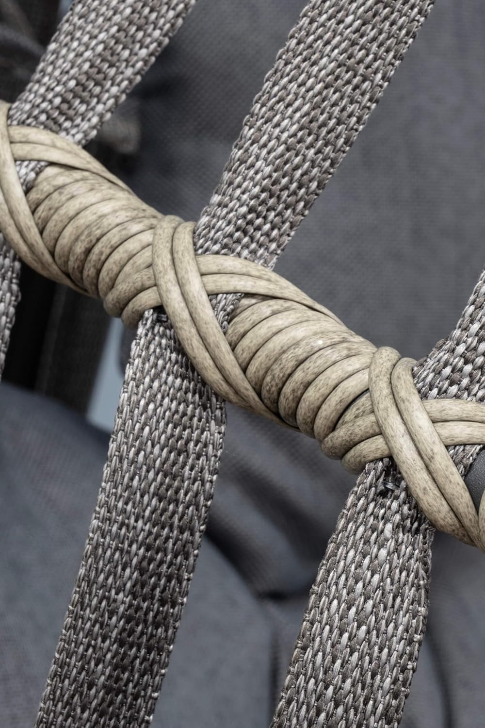 Hanging Egg Chair with Stand Grey Rattan Cushion Set